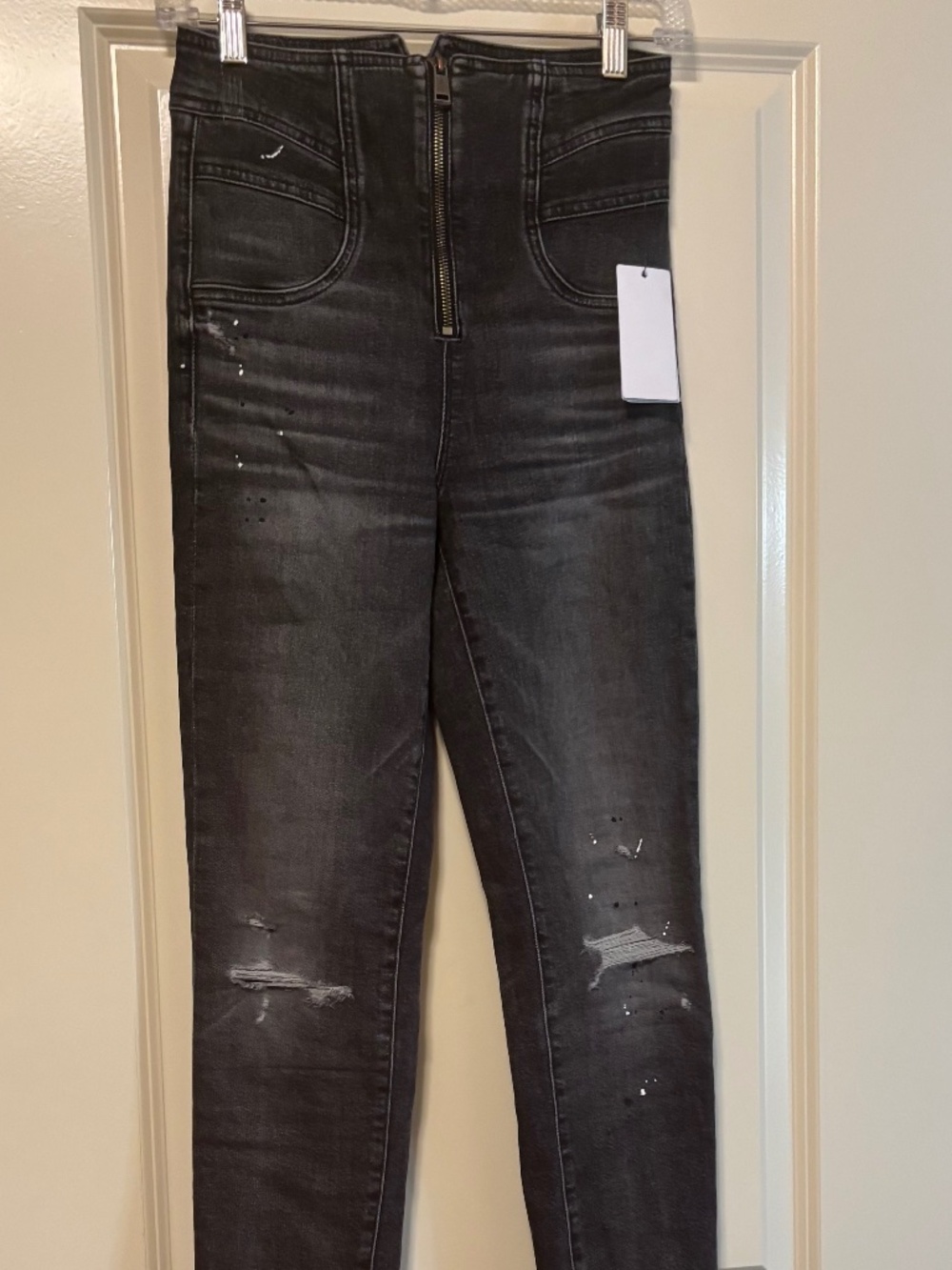 Guess Kat Skinny Jean Black with Paint Splatter